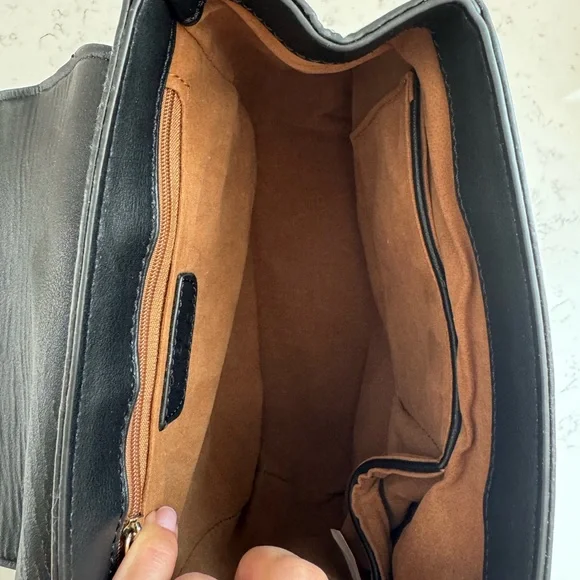 Inspired Black and Tan Backpack with Monogram Design - Picture 11 of 13